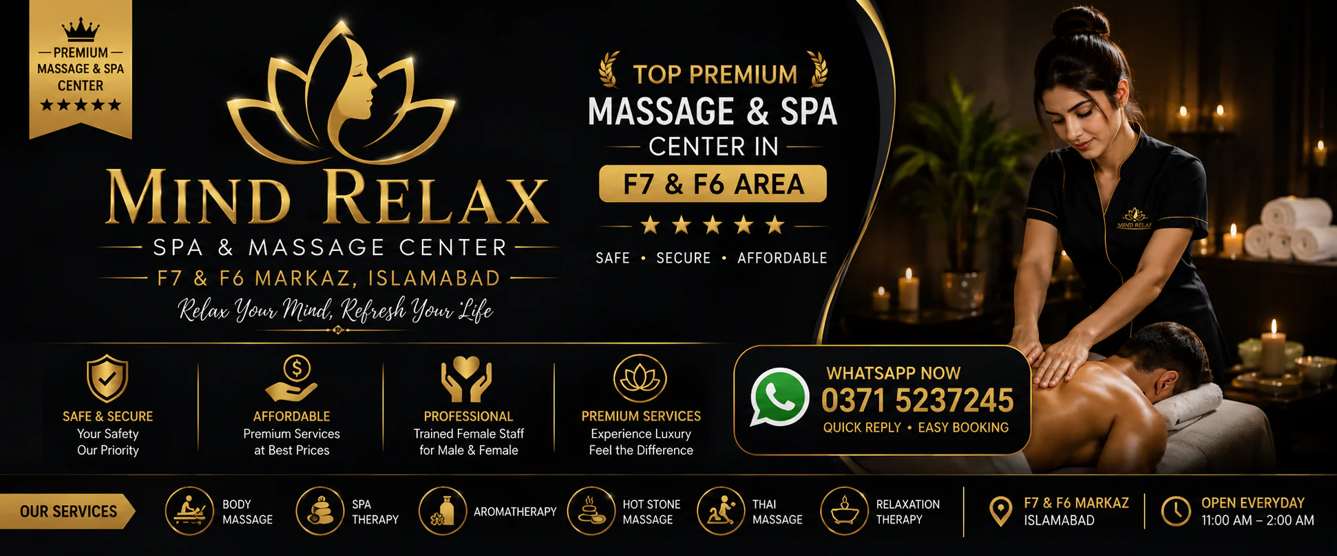 Mind Relax Spa, a premium Islamabad Massage Center in F7 Markaz